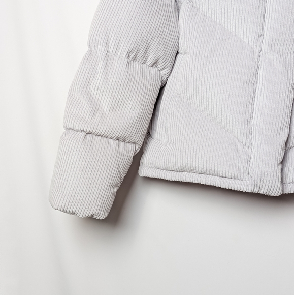 NWT WILFRED Cloud Puff Coat Gull Grey Cush Cord Corduroy Jacket M Aritzia - Picture 13 of 14